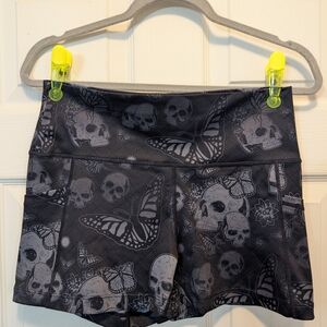 Skull and Butterfly Print Women's Shorts